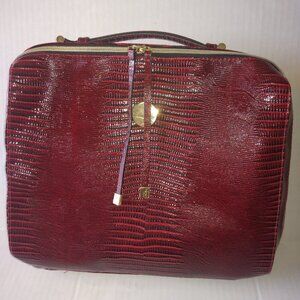 Red Crocodile Estee Lauder Slim Travel Case
